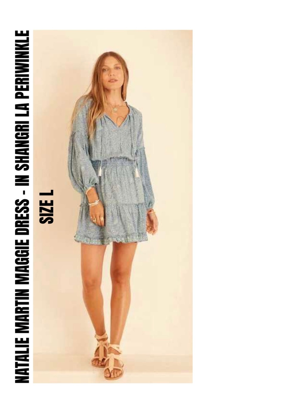 NATALIE MARTIN MAGGIE DRESS - IN SHANGRI LA PERIWINKLE SIZE L